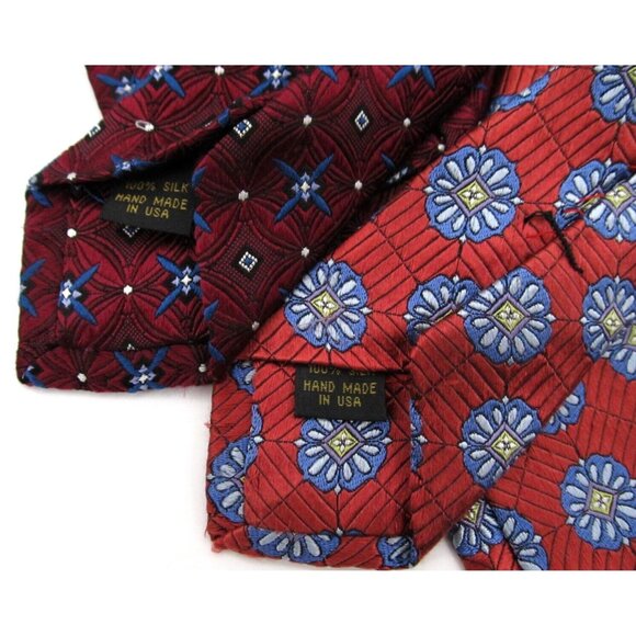Lot of 5 Jos A Bank Signature Collection Mens Neckties Red 100% Silk Designer - Picture 7 of 14